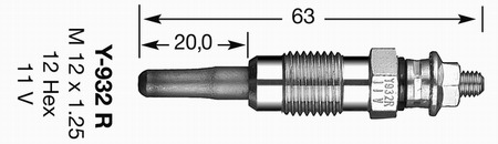 NGK Izzítógyertya Y-932R_NGK